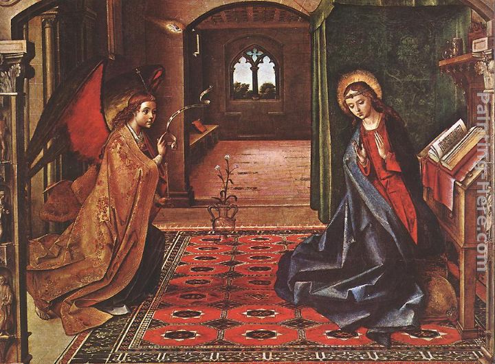 Annunciation painting - Pedro Berruguete Annunciation art painting